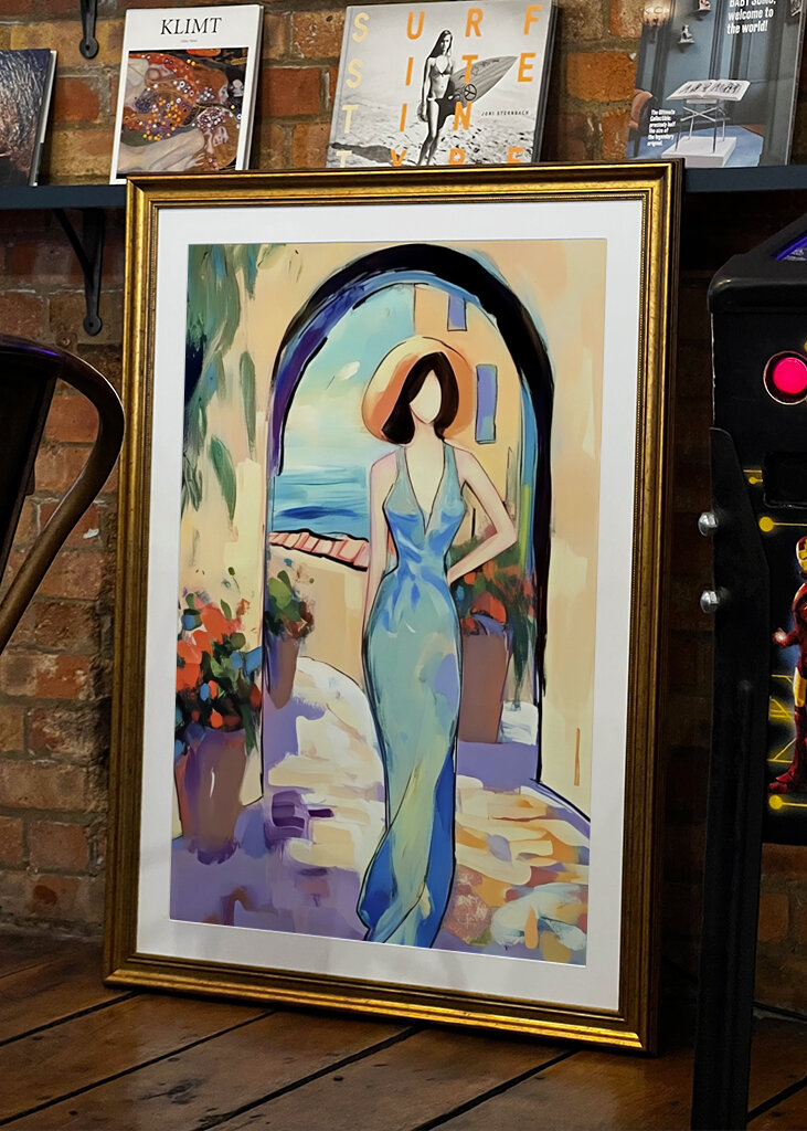 Woman In A Blue Dress