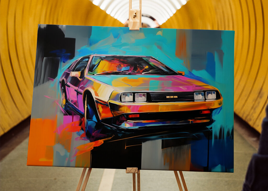 DeLorean in a Dynamic Colorful Style