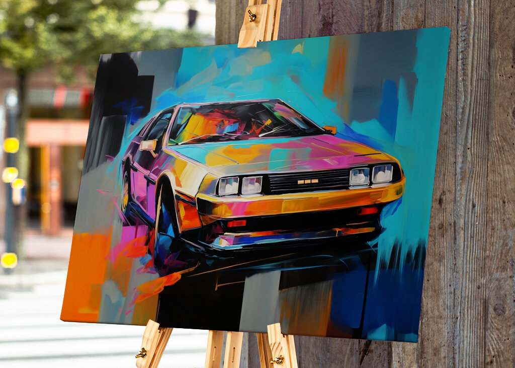 DeLorean in a Dynamic Colorful Style