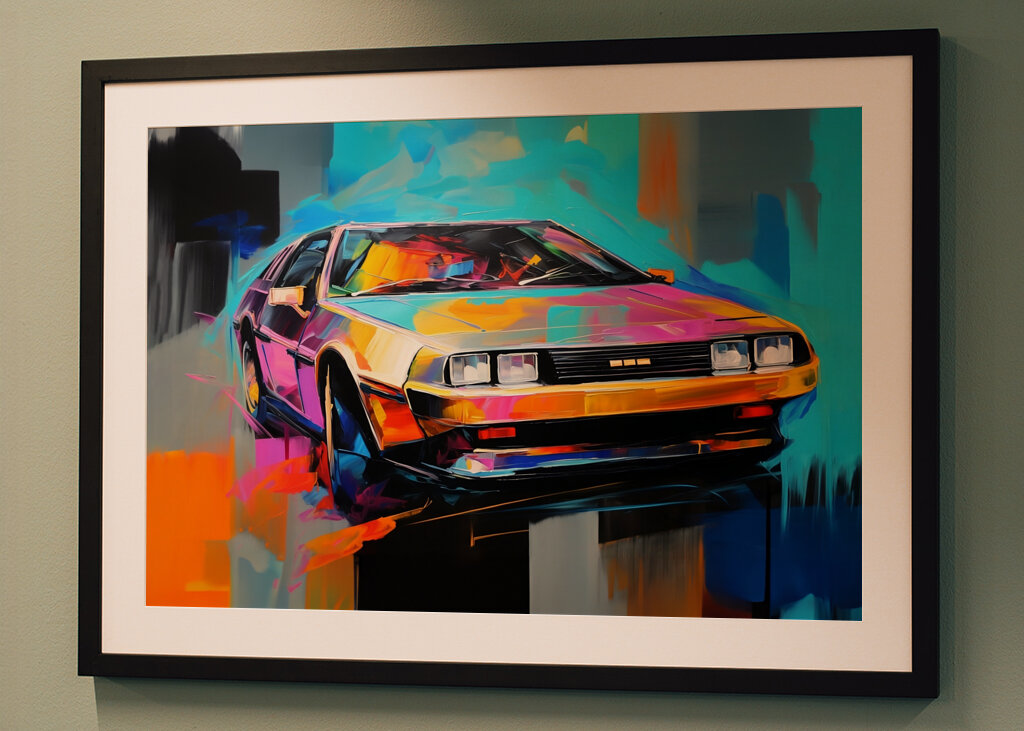 DeLorean in a Dynamic Colorful Style