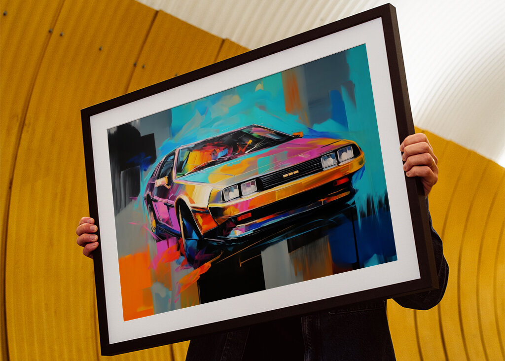 DeLorean in a Dynamic Colorful Style