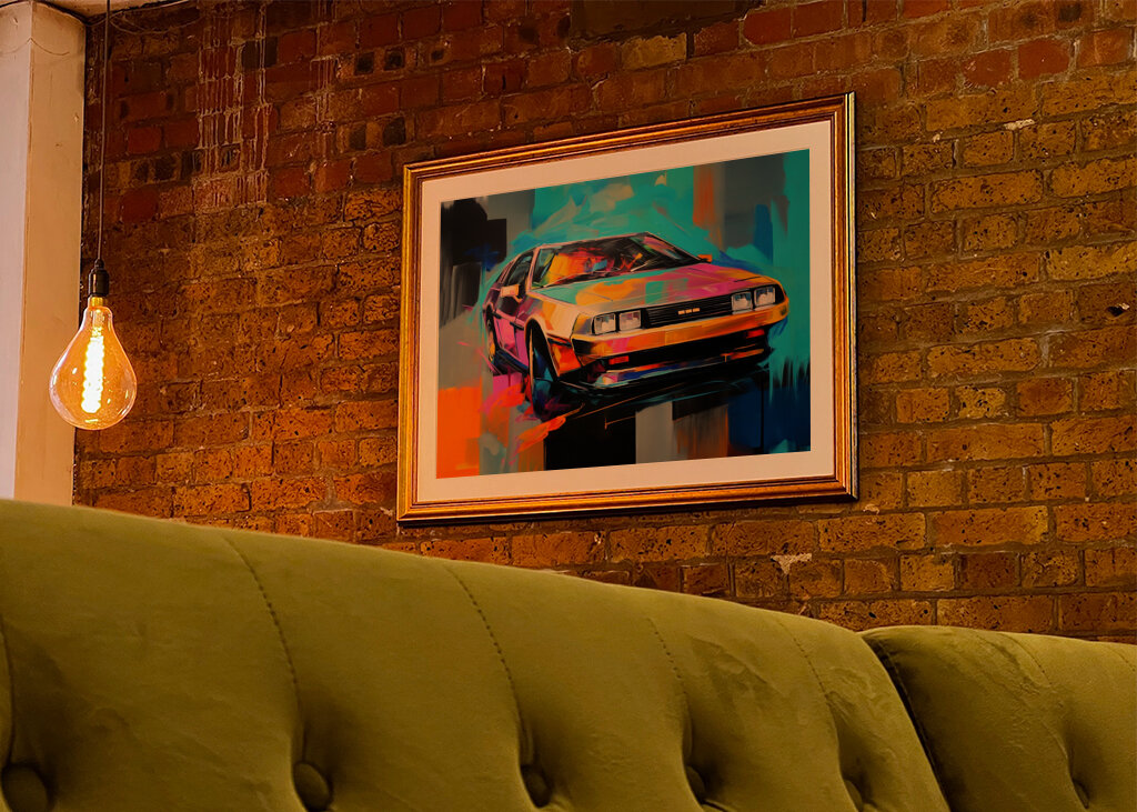 DeLorean in a Dynamic Colorful Style