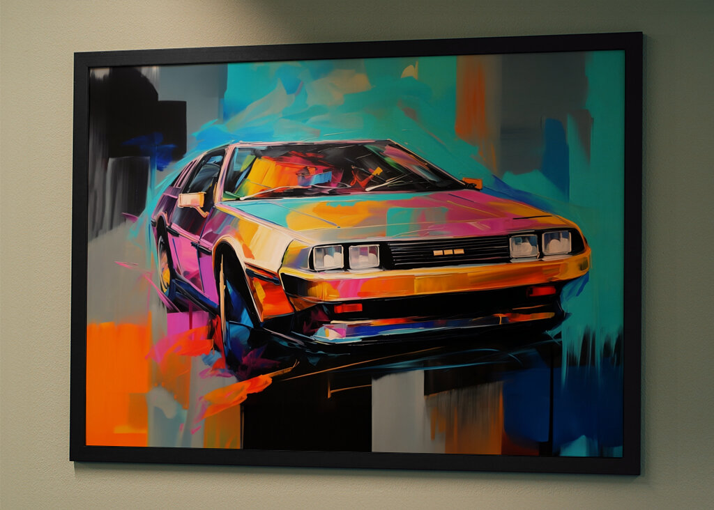 DeLorean in a Dynamic Colorful Style
