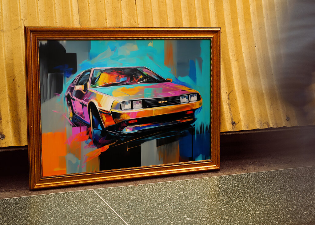 DeLorean in a Dynamic Colorful Style
