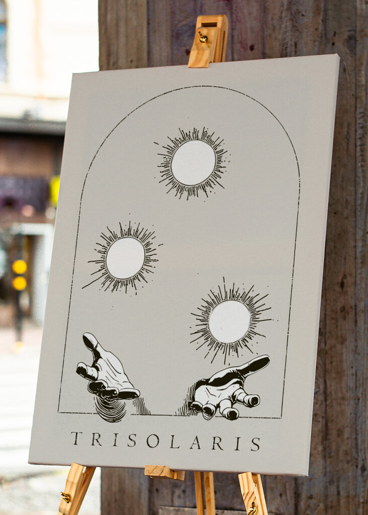 Three Suns Above Two Hands