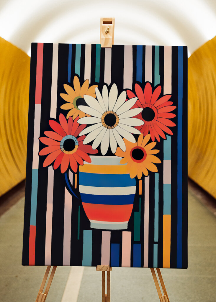 Vase With Colorful Flowers