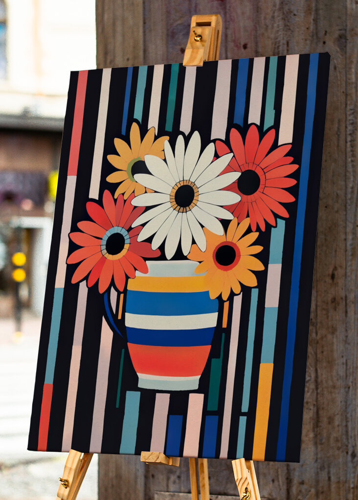 Vase With Colorful Flowers