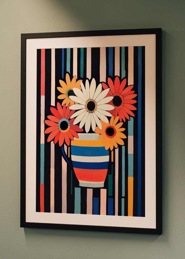 Vase With Colorful Flowers