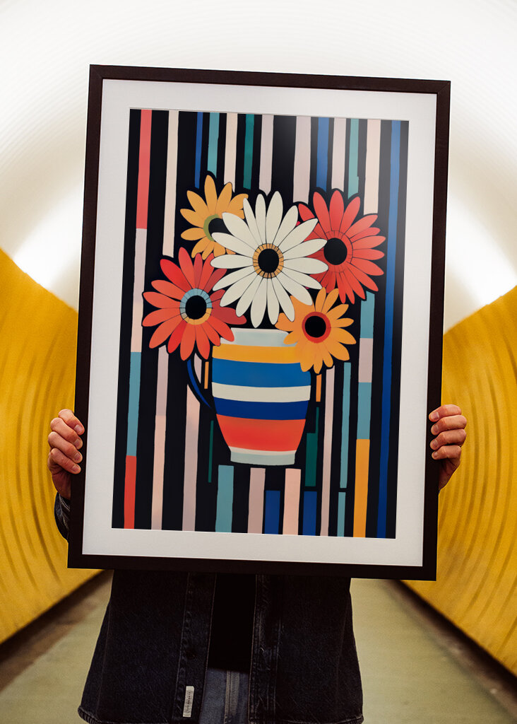 Vase With Colorful Flowers