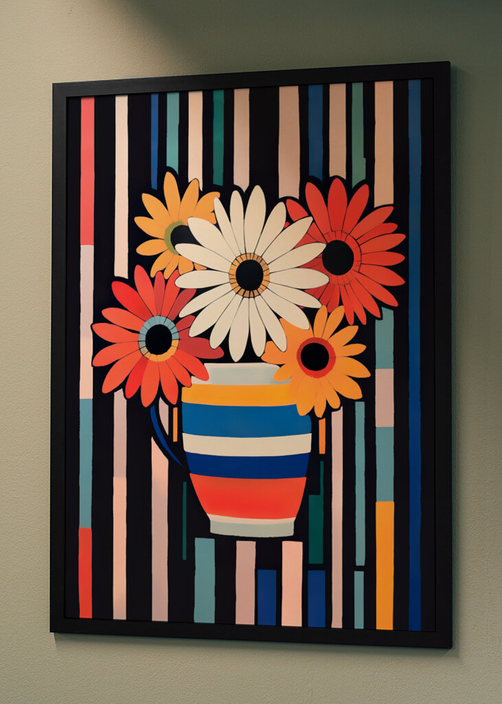 Vase With Colorful Flowers