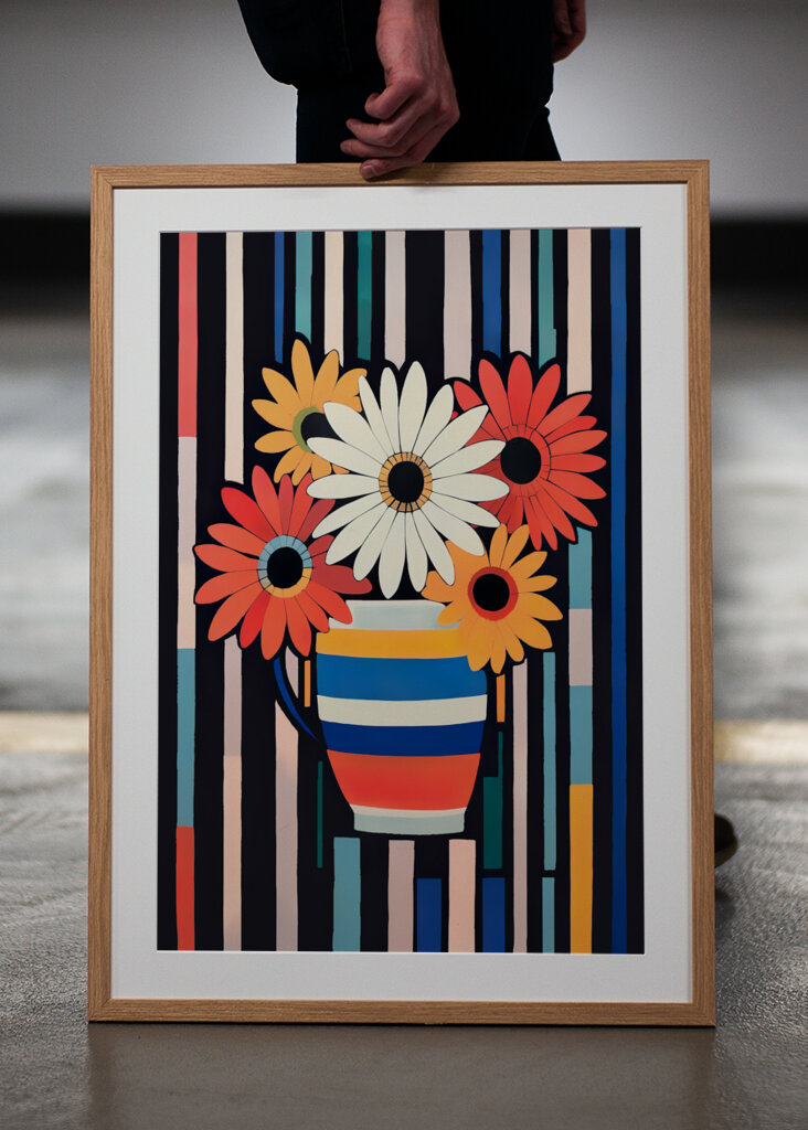 Vase With Colorful Flowers