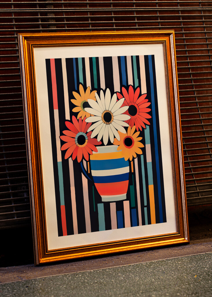 Vase With Colorful Flowers