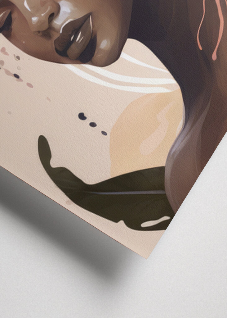 Woman Face Portrait with Floral Elements