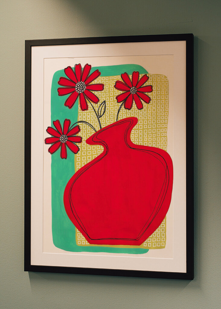 Vibrant Red Vase Blossoms