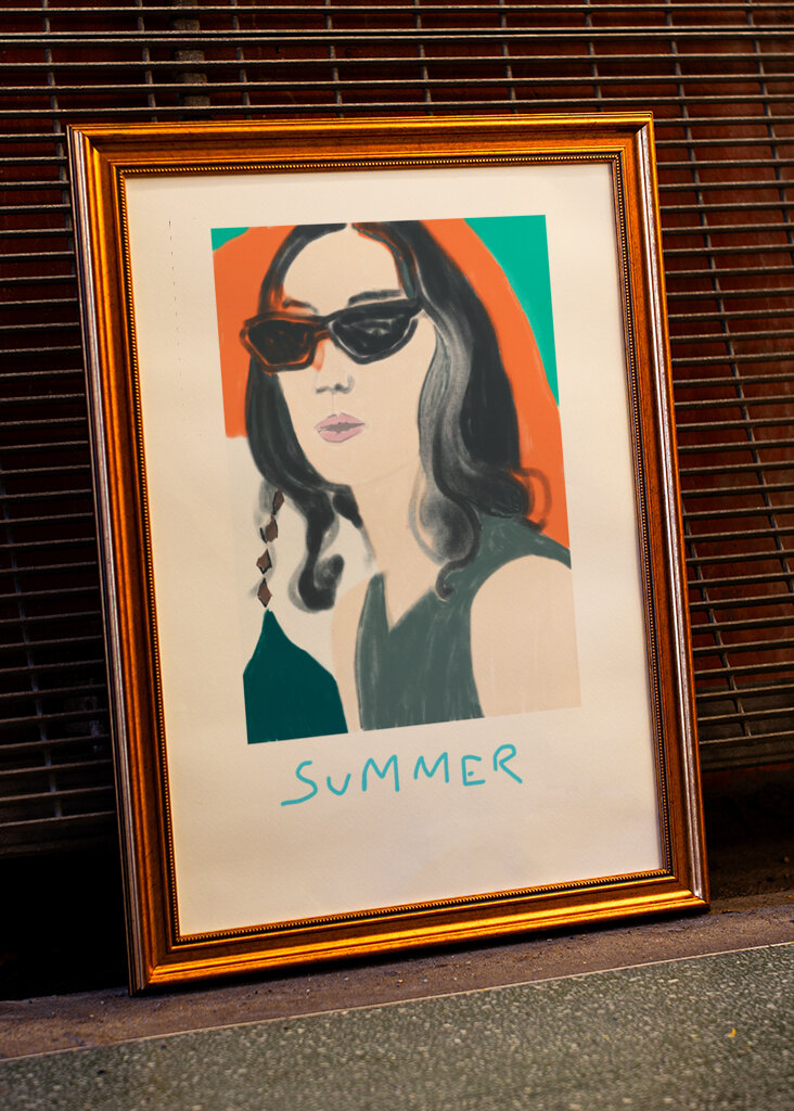 Woman in Sunglasses Exuding Summer Vibes