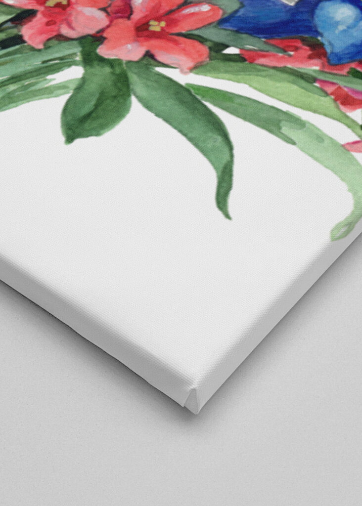 Bouquet with Blue Gentian White Edelweiss and Red Flowers