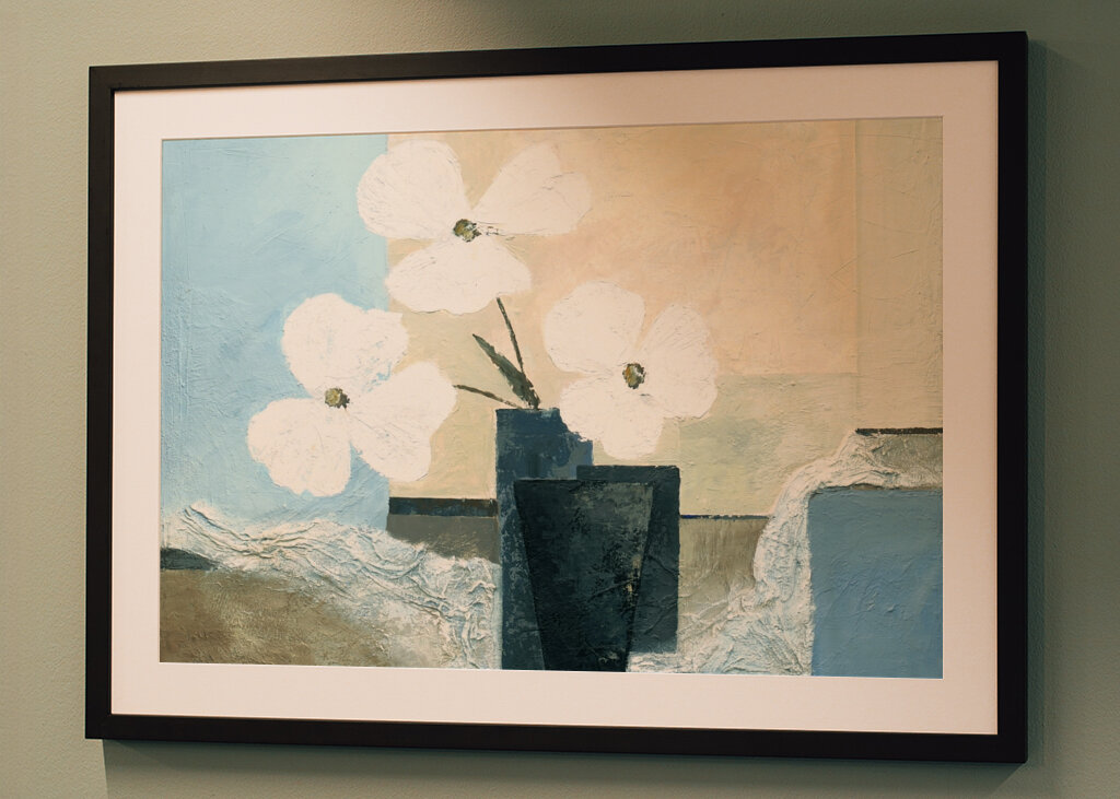 White Flowers in a Dark Vase