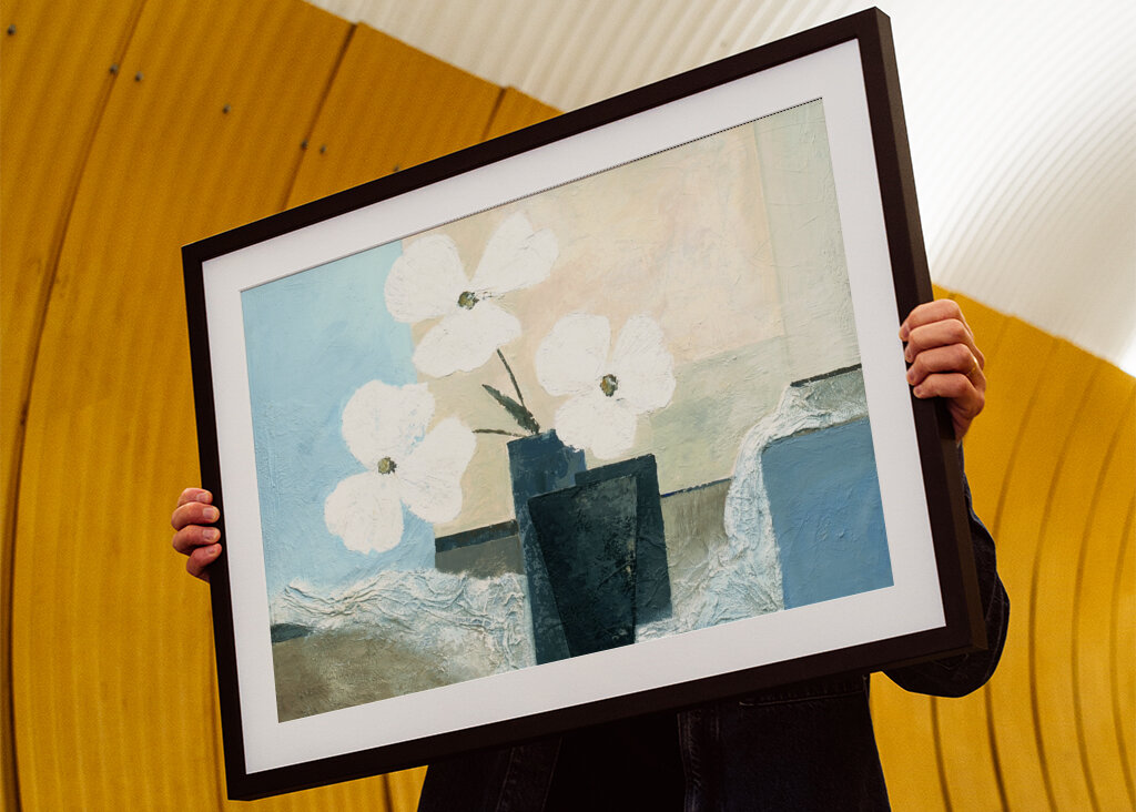 White Flowers in a Dark Vase