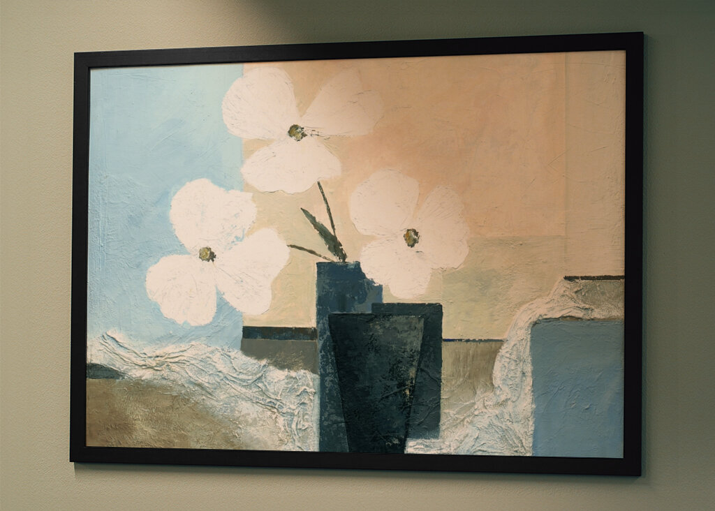 White Flowers in a Dark Vase