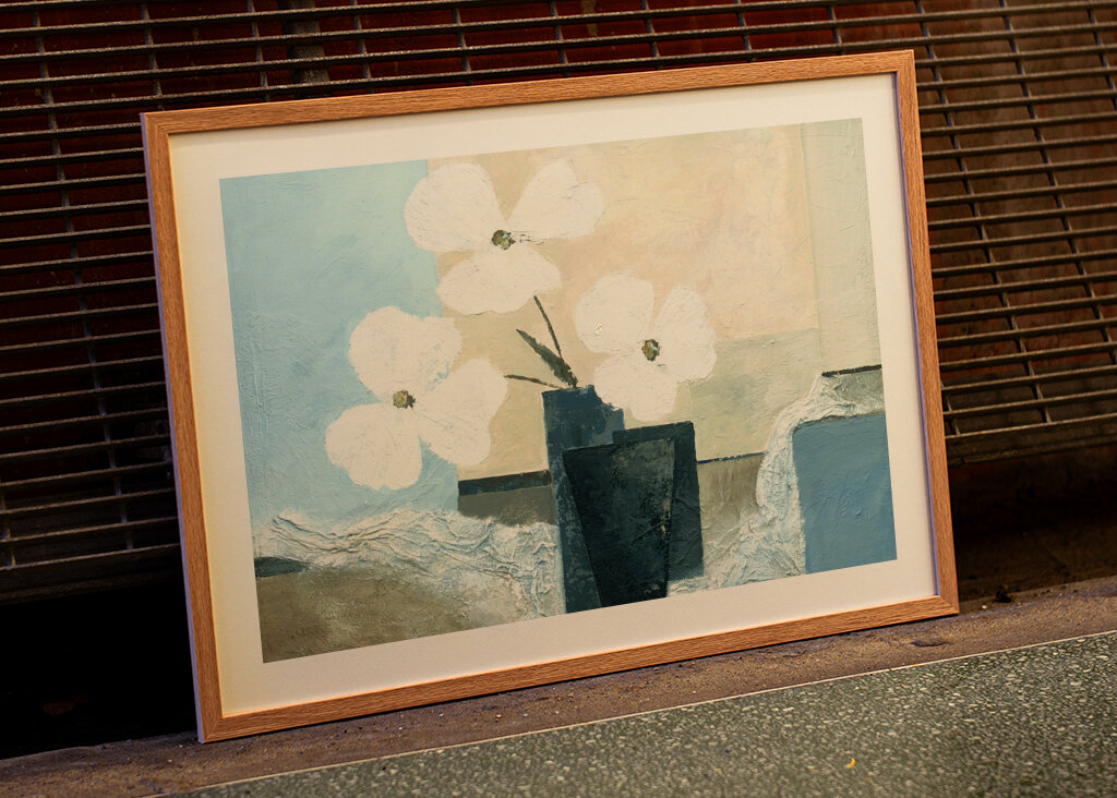 White Flowers in a Dark Vase