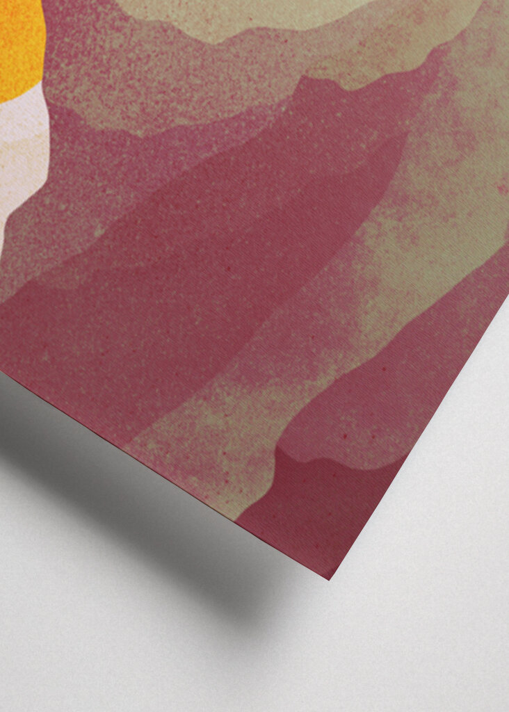 Vibrant Sunset Over Layered Mountains