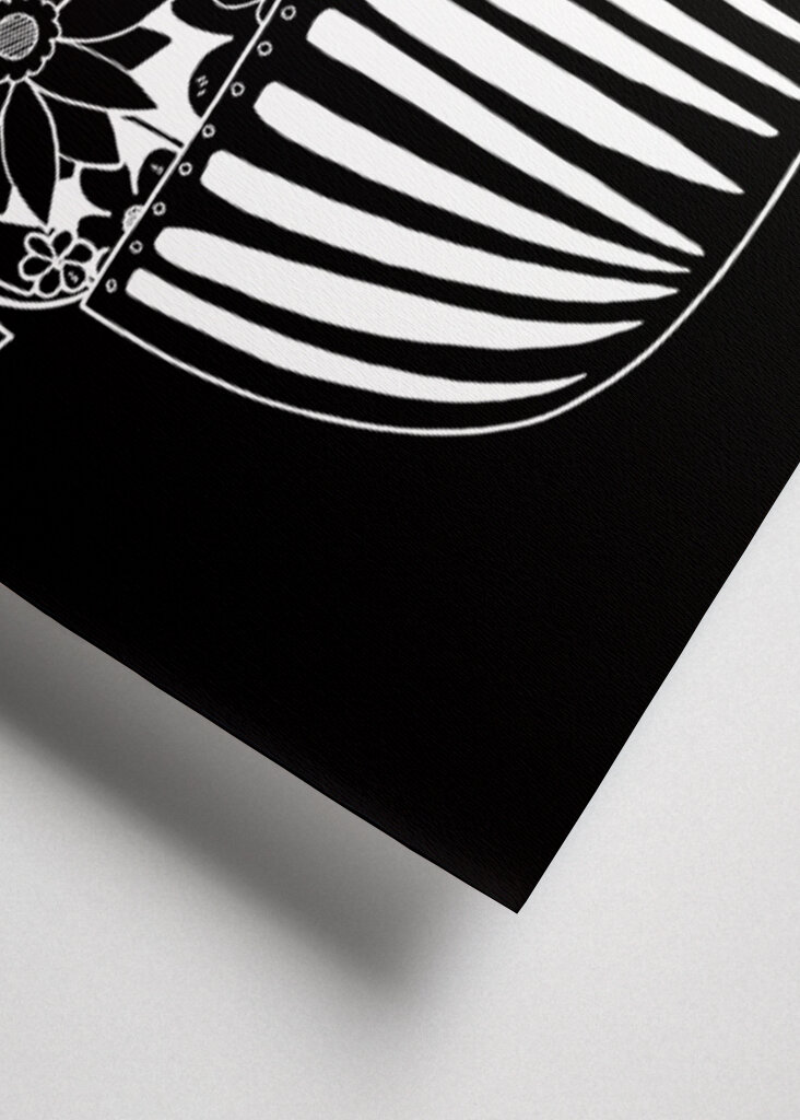 Graphic White Pot Plant