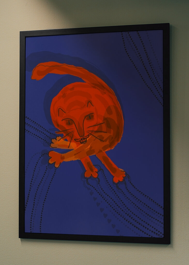 Playful Crimson Feline