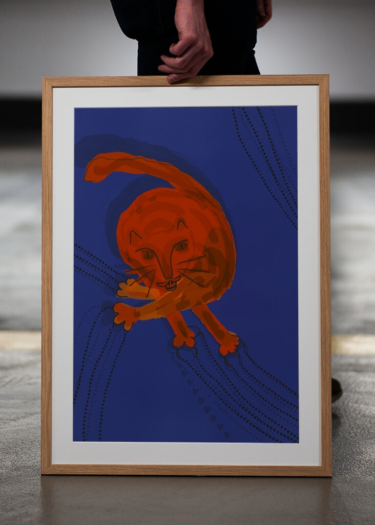 Playful Crimson Feline