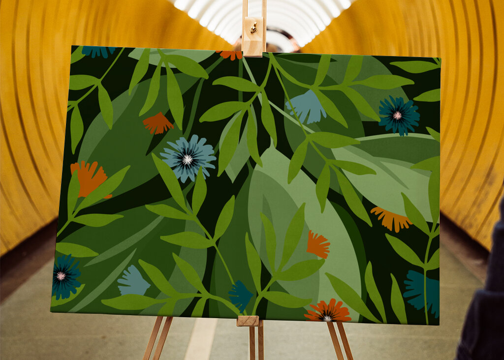 Colorful Flowers and Green Leaves