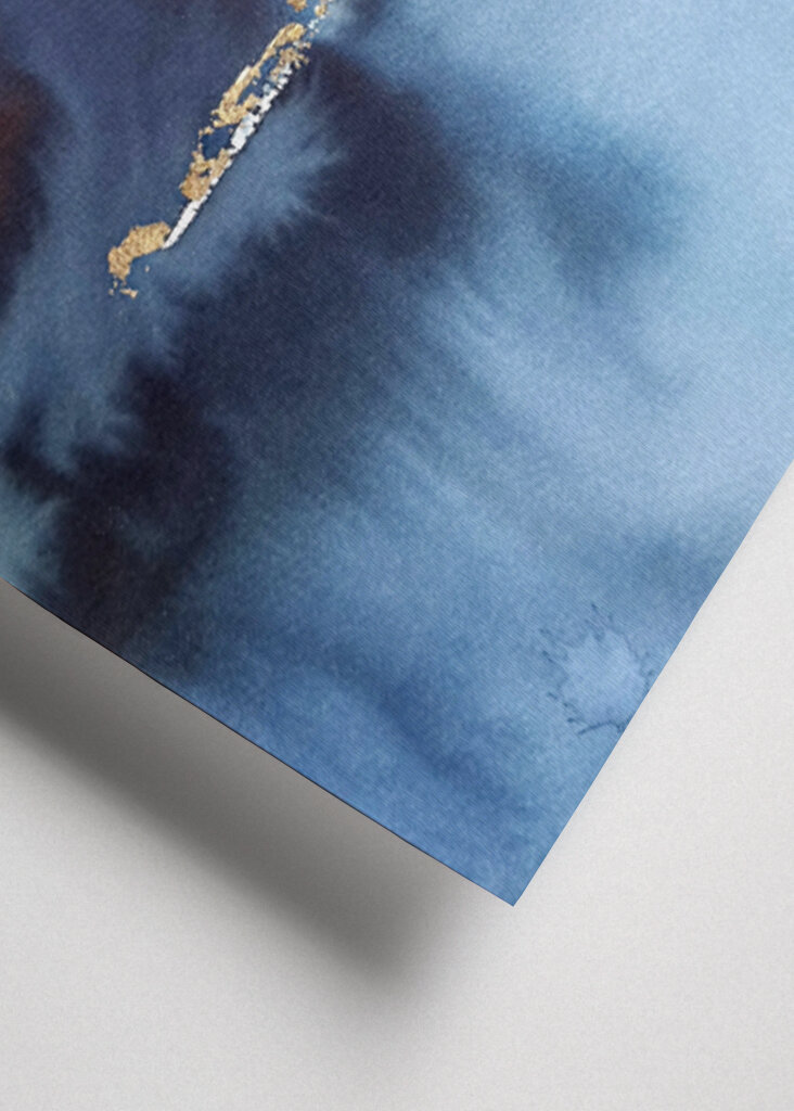 A Serene Misty Landscape in Shades of Blue