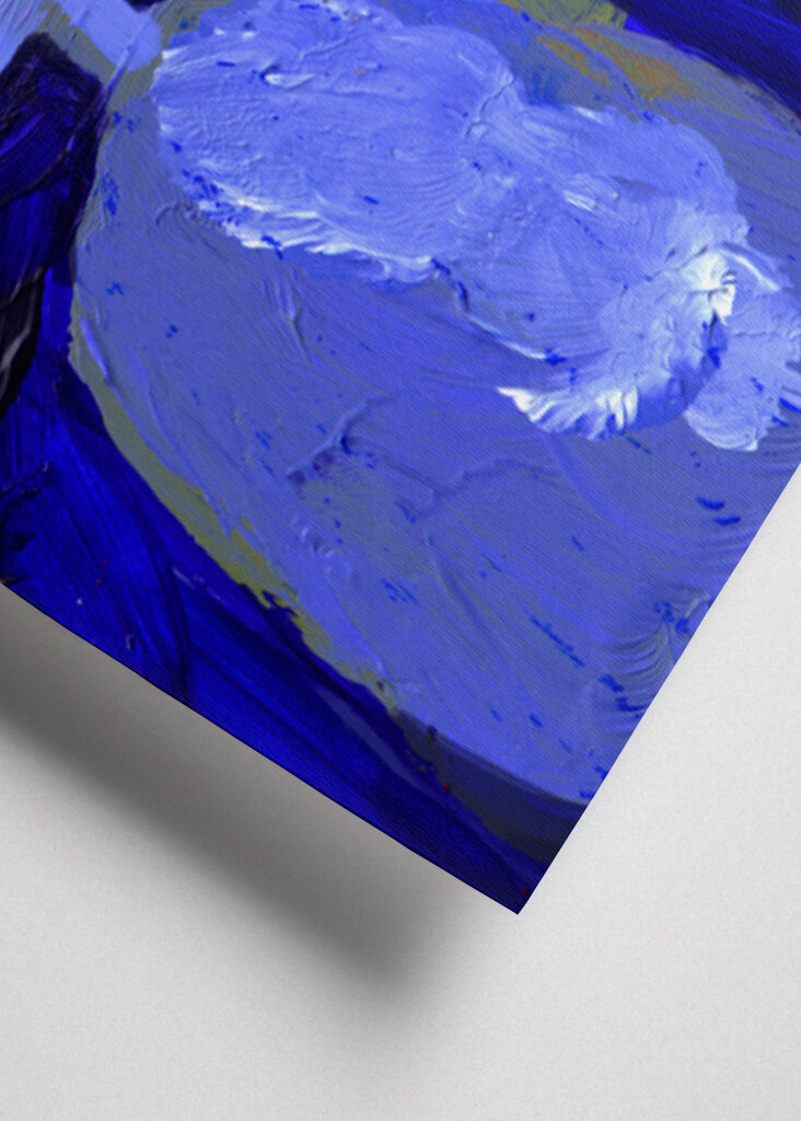 Flowers in  Light Blue Vase