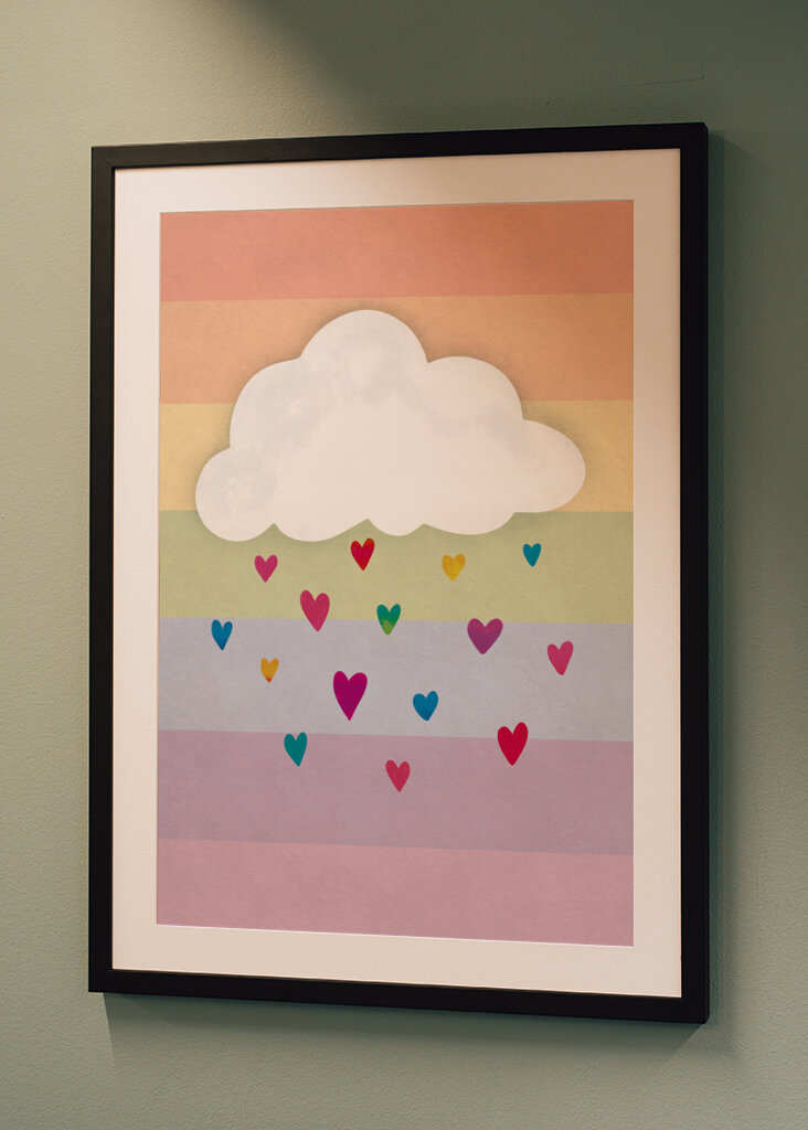 Raining Multicolored Hearts