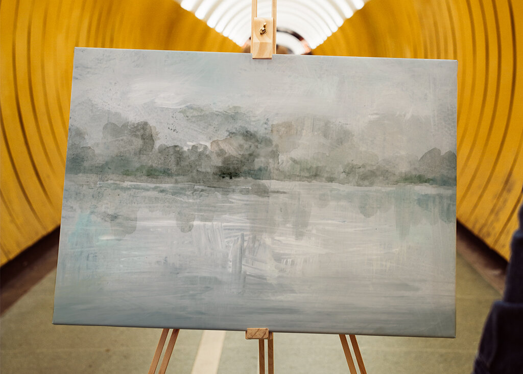 A Tranquil Misty Lake