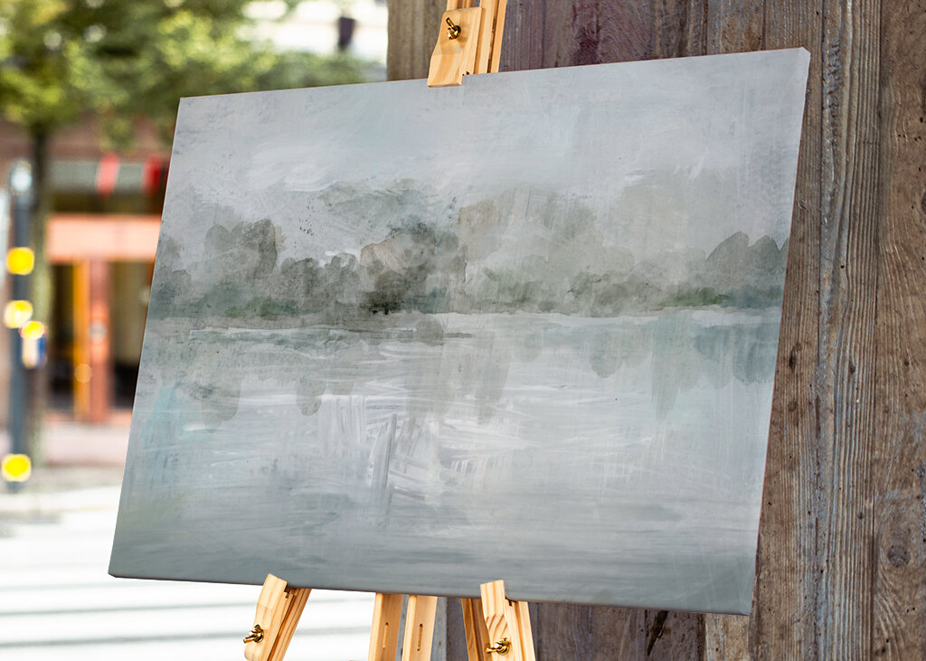 A Tranquil Misty Lake