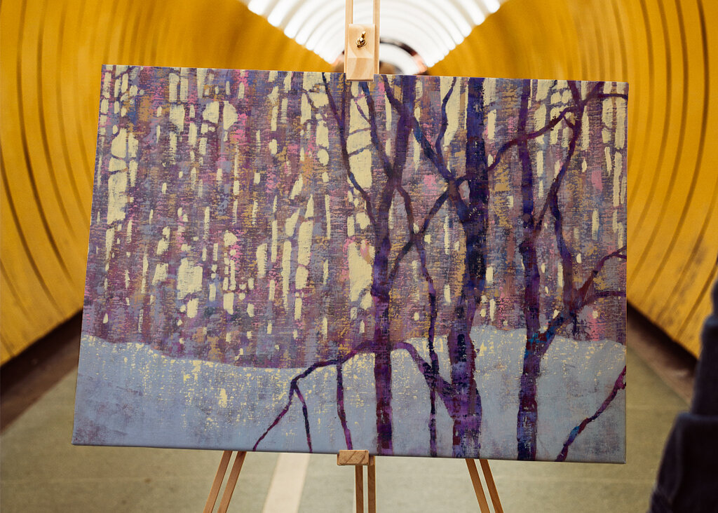 Winter Landscape with Birch Trees and Snow