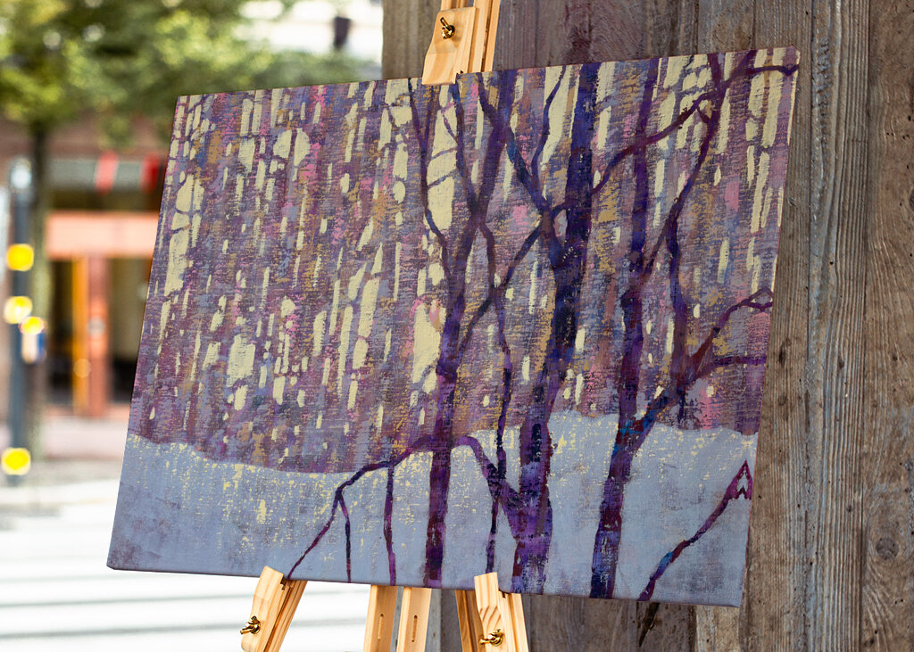 Winter Landscape with Birch Trees and Snow