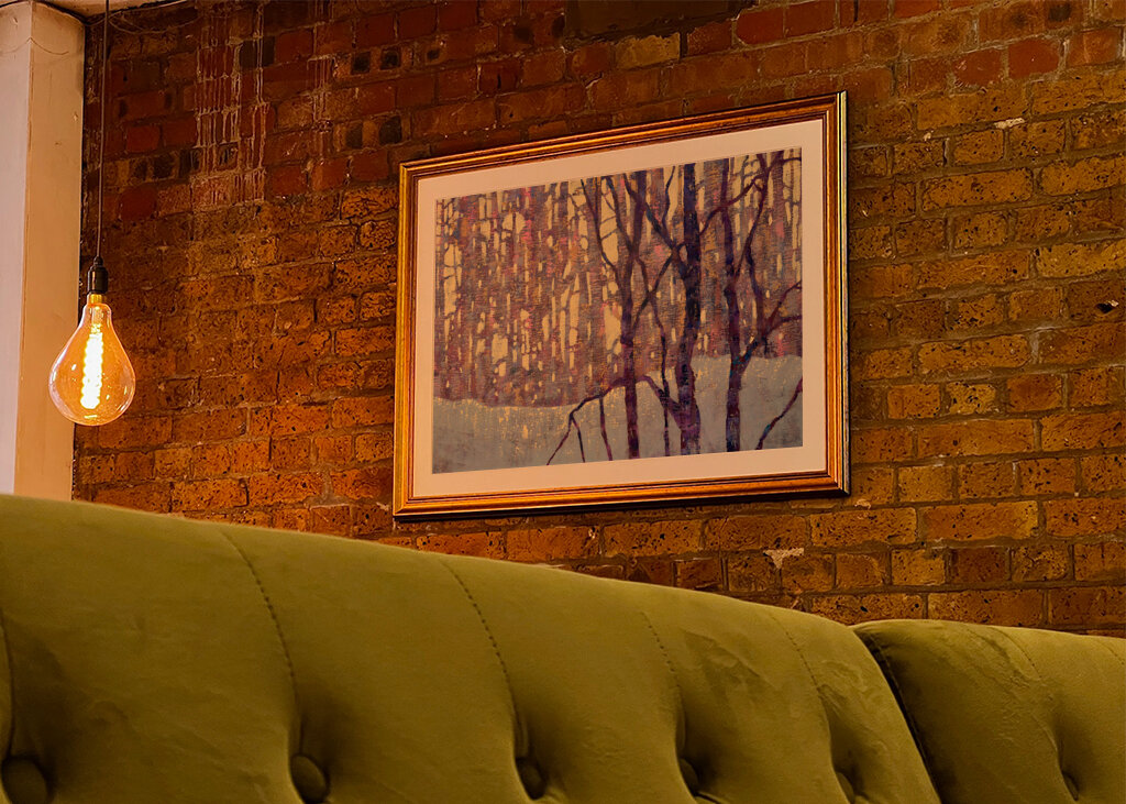 Winter Landscape with Birch Trees and Snow