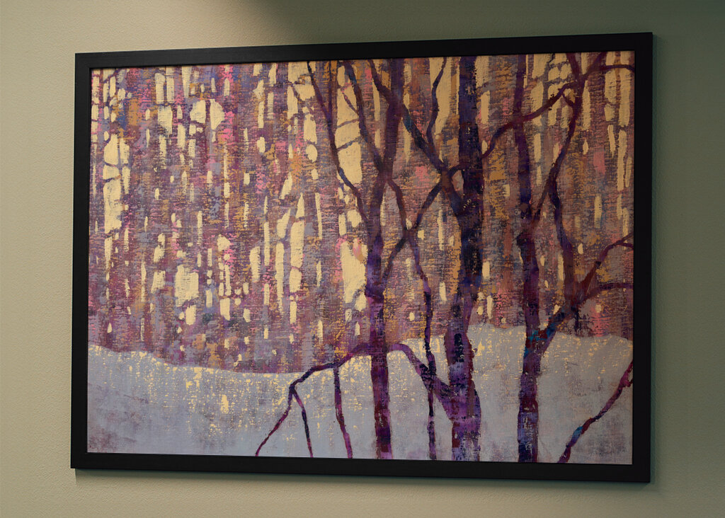 Winter Landscape with Birch Trees and Snow