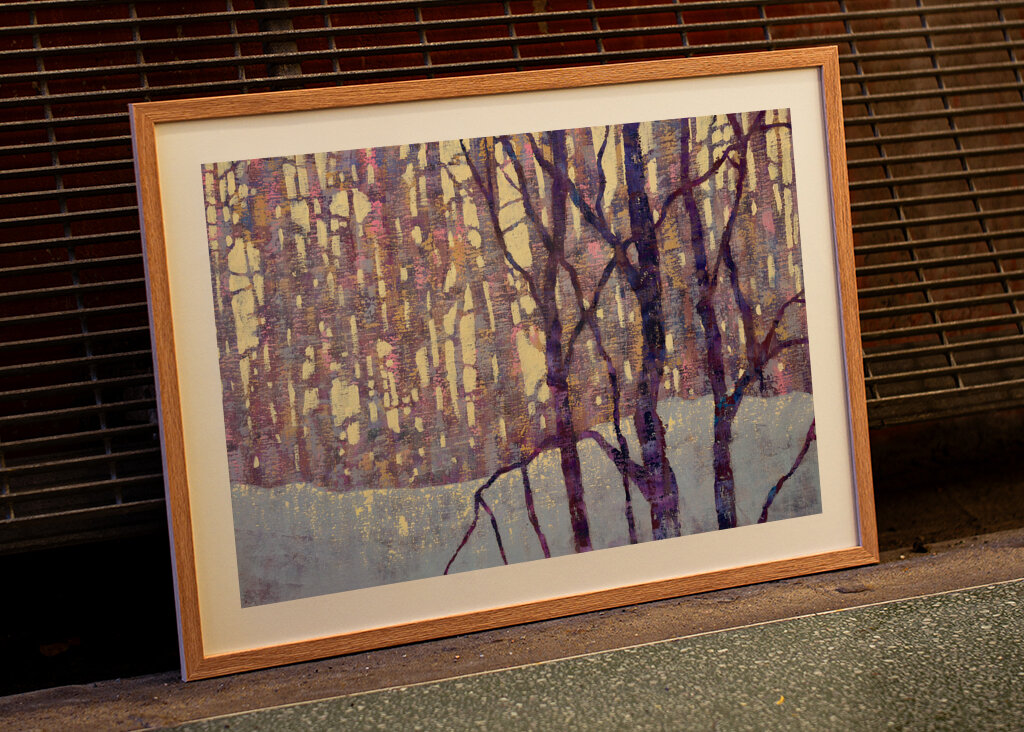 Winter Landscape with Birch Trees and Snow