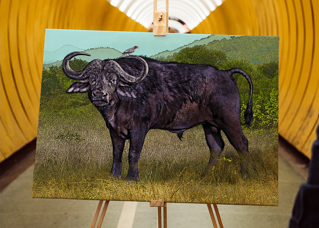 Buffalo in a Grassy Savanna Landscape