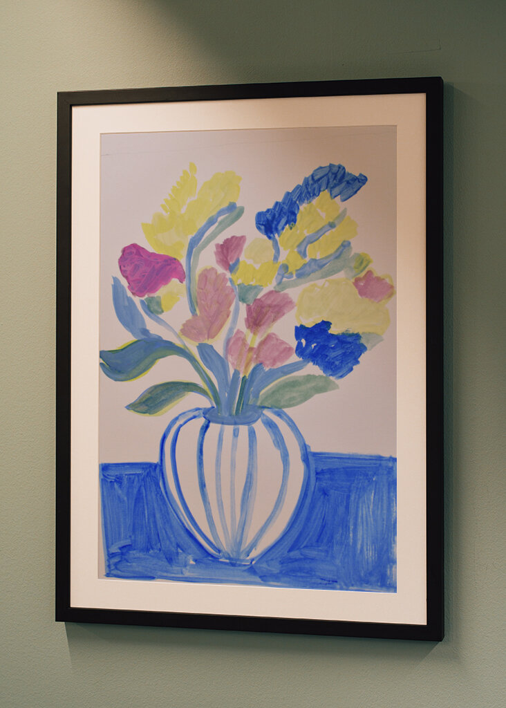 Potted Florals with strippes