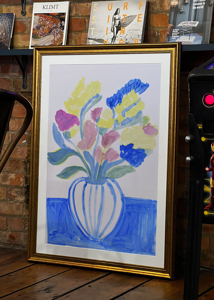 Potted Florals with strippes