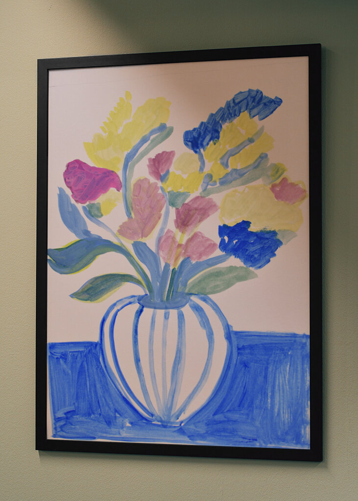 Potted Florals with strippes