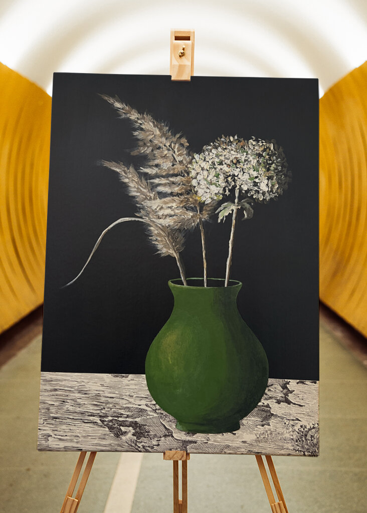 Echo of Summer in a Green Vase