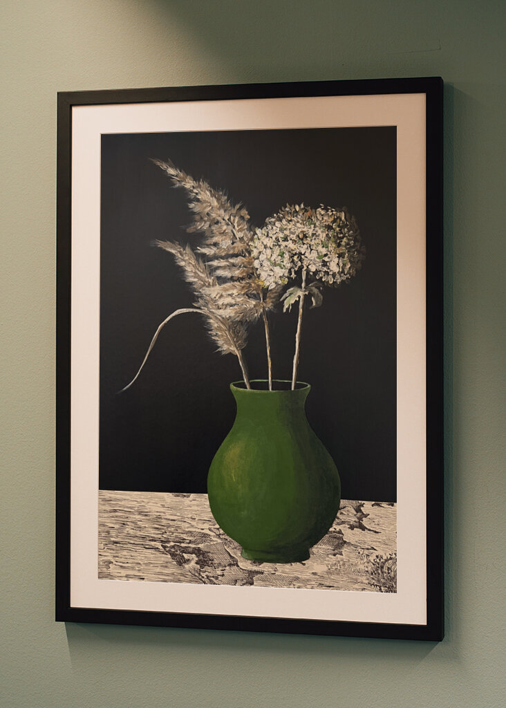 Echo of Summer in a Green Vase