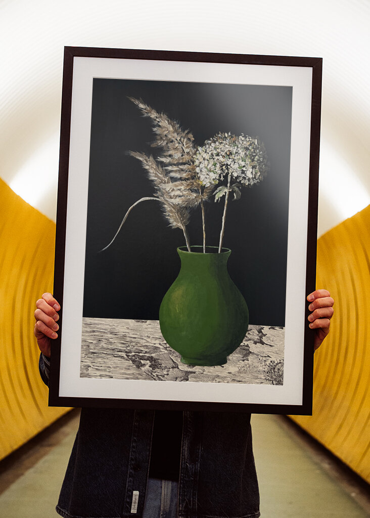 Echo of Summer in a Green Vase