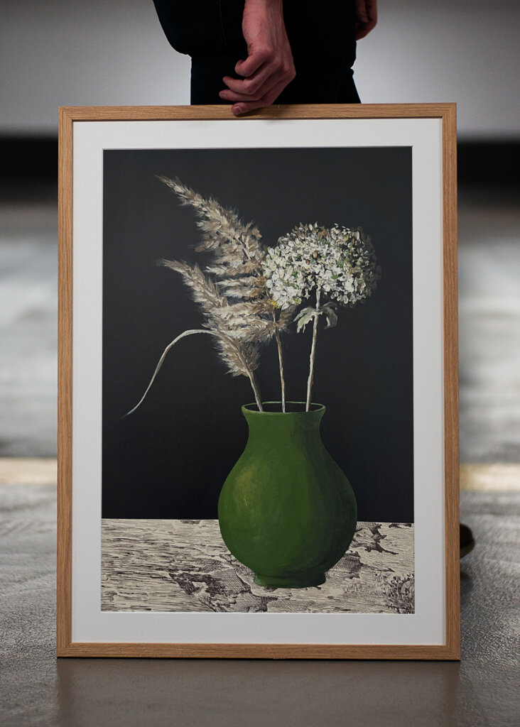 Echo of Summer in a Green Vase