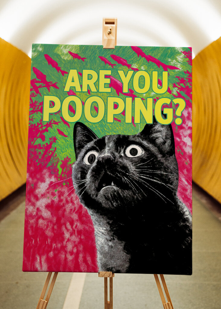 Förvånad katt: Bajsar du