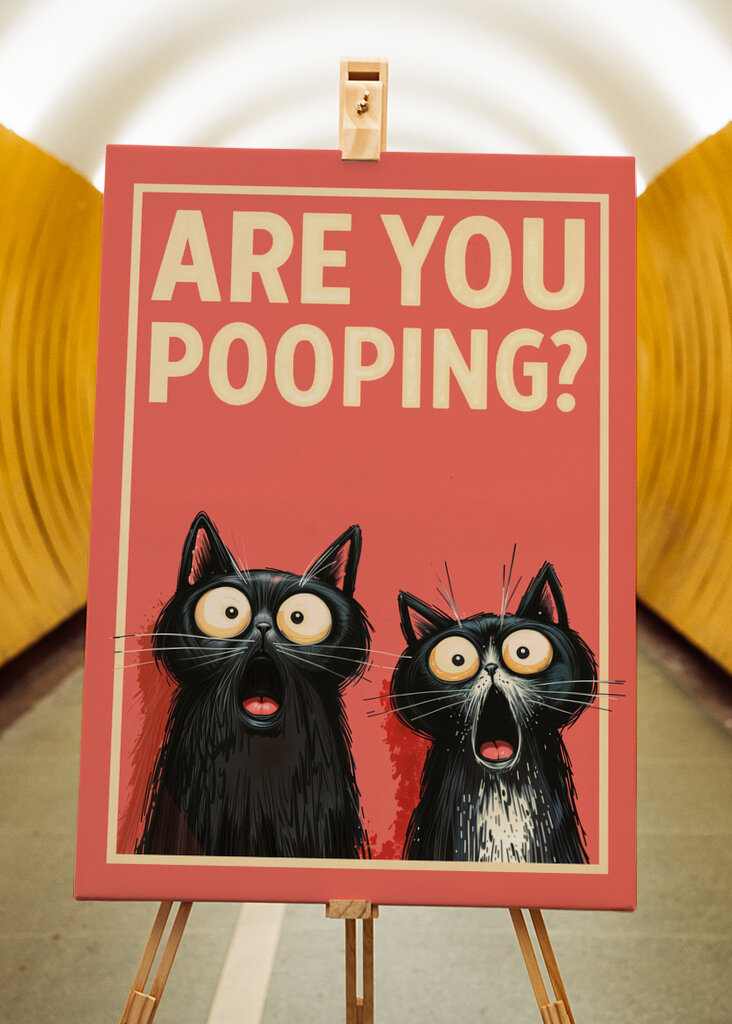 Zszokowane koty: robisz kupę?