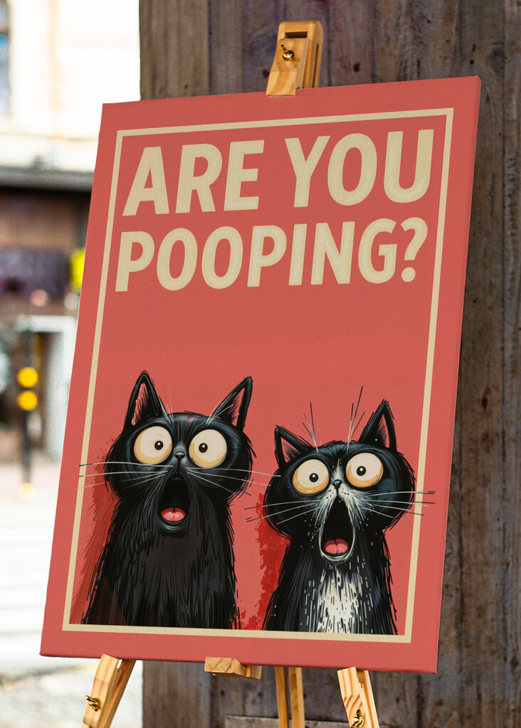 Zszokowane koty: robisz kupę?